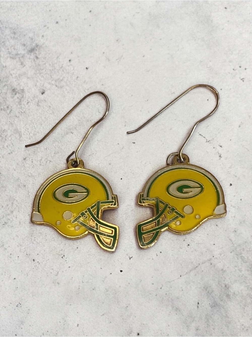 Vintage NFLP by Peter David, Inc. Gold Plated Green Bay Packers Earrings